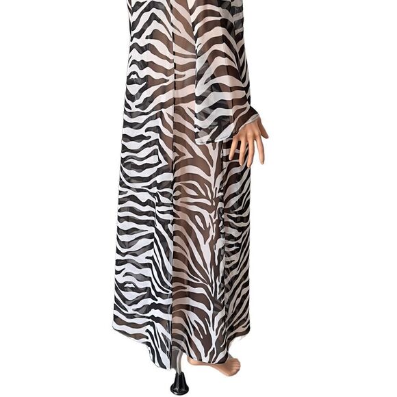 Victoria’s Secret Collection Vintage Sheer Zebra Print Maxi Dress / Coverup - Picture 9 of 16